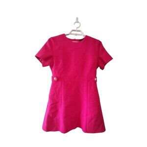 Karen Millen nwt dress womens 10 boucle tab button detail a-line mini pi…